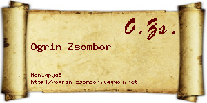 Ogrin Zsombor névjegykártya